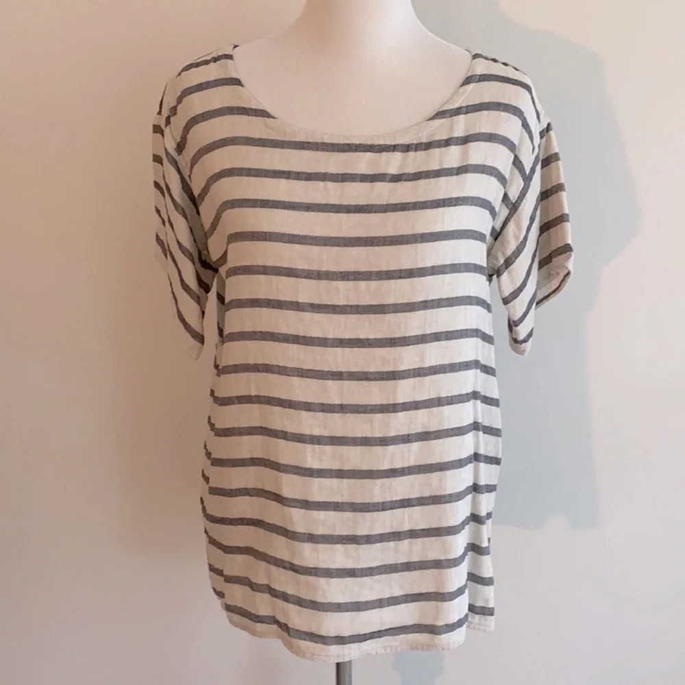 •Eileen Fisher•Linen/cotton Boatneck Top, Like New